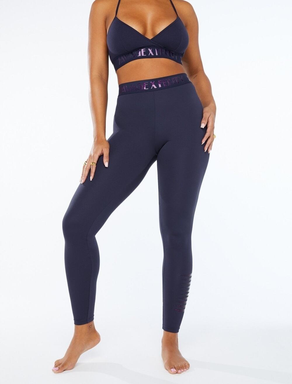 Savage X Fenty Womens Purple Leggings Activewear, Streetwear Casual Size Medium